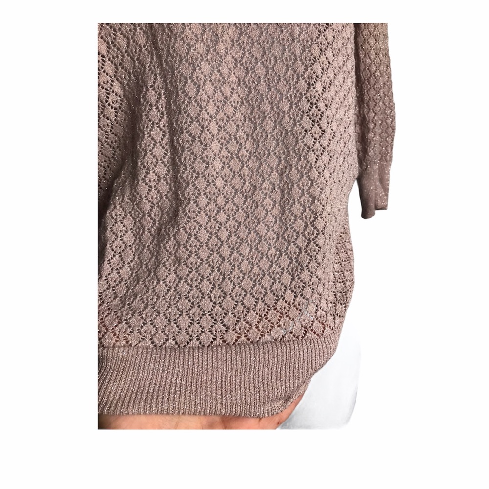 The Limited | Pink Metallic Crochet Top - Picture 3 of 9